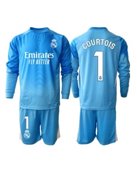 Billige Fotballdrakt Real Madrid Thibaut Courtois #1 Keeper Replika Hjemmedraktsett Barn 2025-26 Langermet (med bukser)